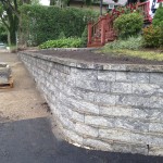 Retainer Wall, Granite Steps & Cobblestone Lined Walkway