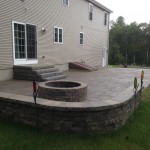Double Level Patio, Wall, Granite Steps & Firepit